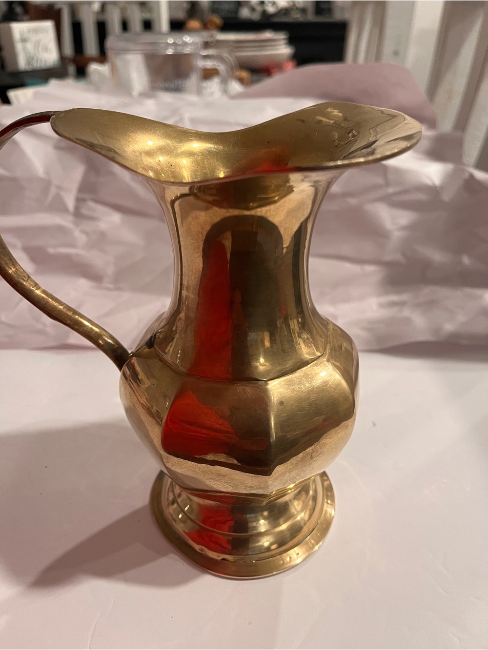 Vintage Brass Greek Style Pitcher Vase Made in India
